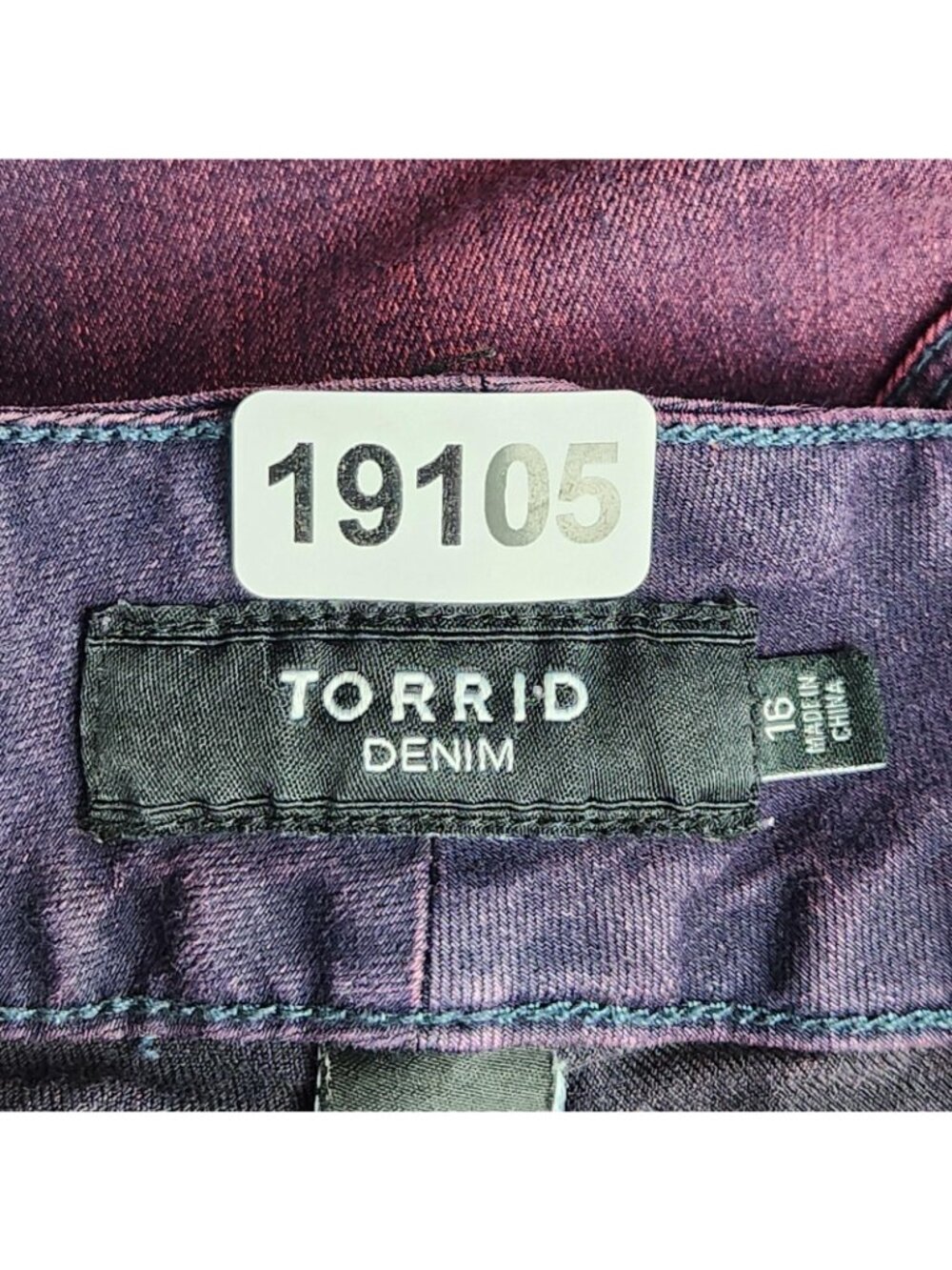 Torrid Jeans Womens 16 Purple Pink Mid Rise Skinny Stretch Casual Denim - Picture 10 of 12